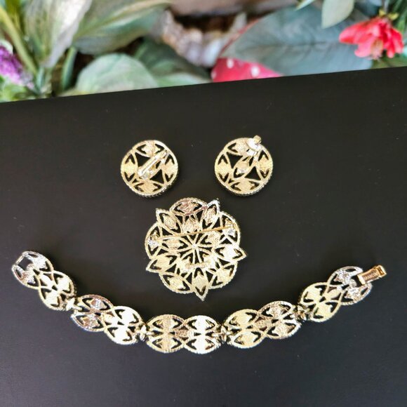 Vintage Sarah Coventry Acapulco Bracelet, Brooch & Earring Set - Picture 6 of 7